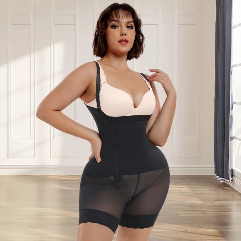 

Тренажер для талии, формирователь тела, женский послеродовой подтягивающий ягодицы, открытая промежность, молния, сетчатое корректирующее белье, боди Fajas