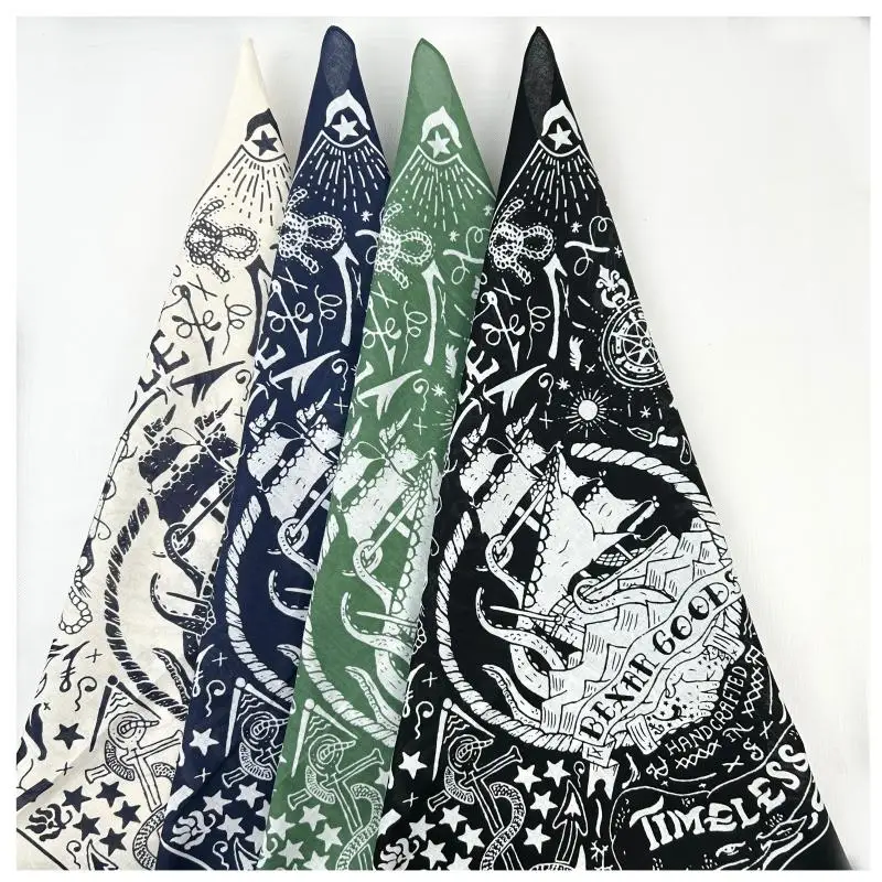 بحري طباعة عالية الجودة الهيب هوب القطن وشاح مربع الرجال باندانا وشاح عقال بيزلي هدايا للبنين/الفتيات