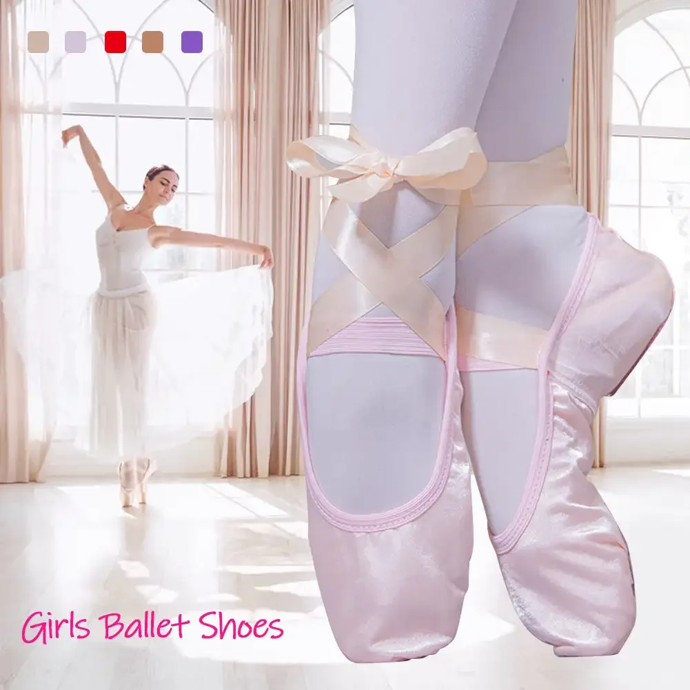 Gymnastics Canvas Ballet Dance Shoes Multi Color Fashion Kids Girls Ballet Shoes Split Suede Sole With Ribbon Gifts for Children