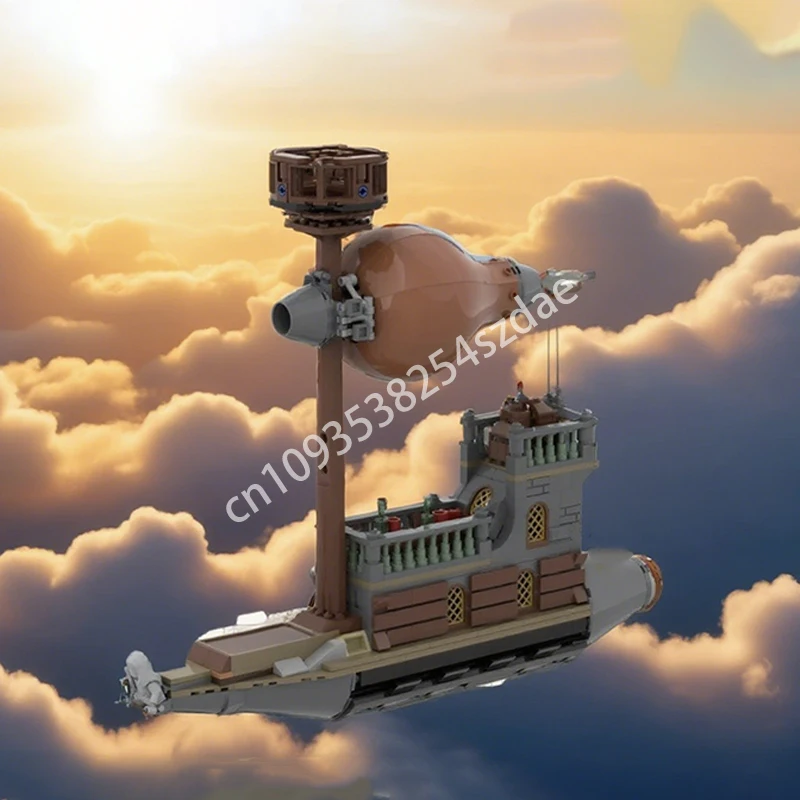 

621 шт. MOC стимпанк, корабль Zeppelin, строительные блоки, рождественская игрушка, подарок, детская строительная идея, конструкция для взрослых
