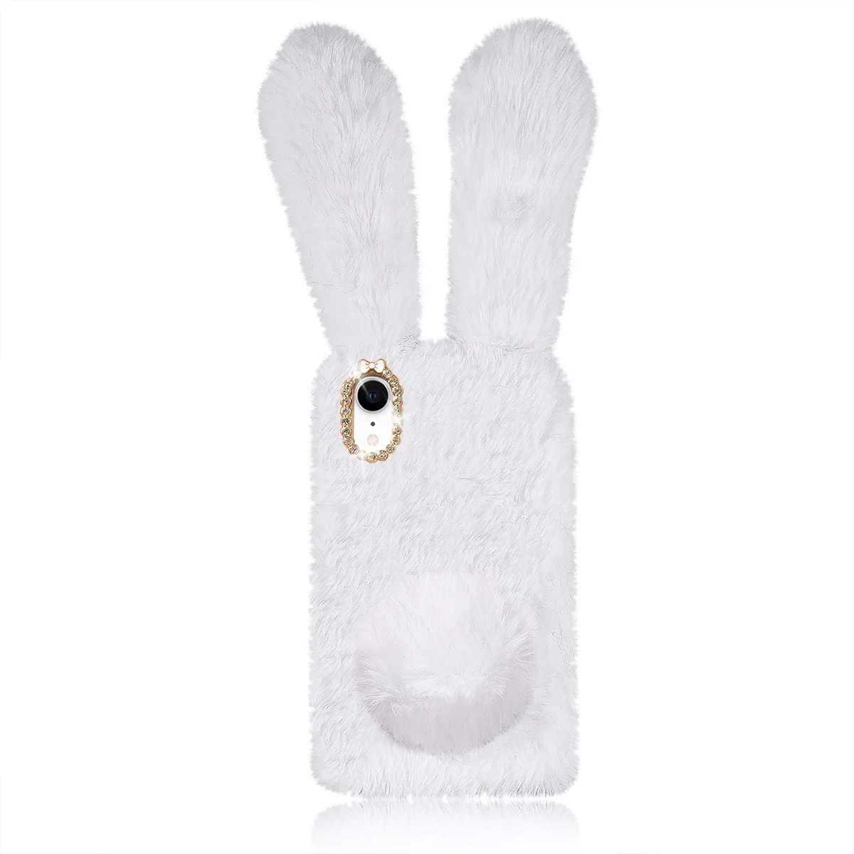 

Mobile Shell Plush Rabbit Series Autumn and Winter Rex Rabbit Plush Fashion Comfortable Warm Hand Cover for (White)