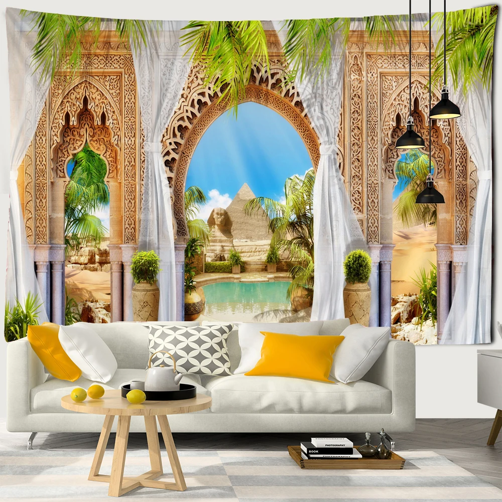 

Large Fabric Wall Tapestry Landscape Home Decor 3d Murals Hang the Accessories Decoration Mural Living Room Aesthetic Bohemian