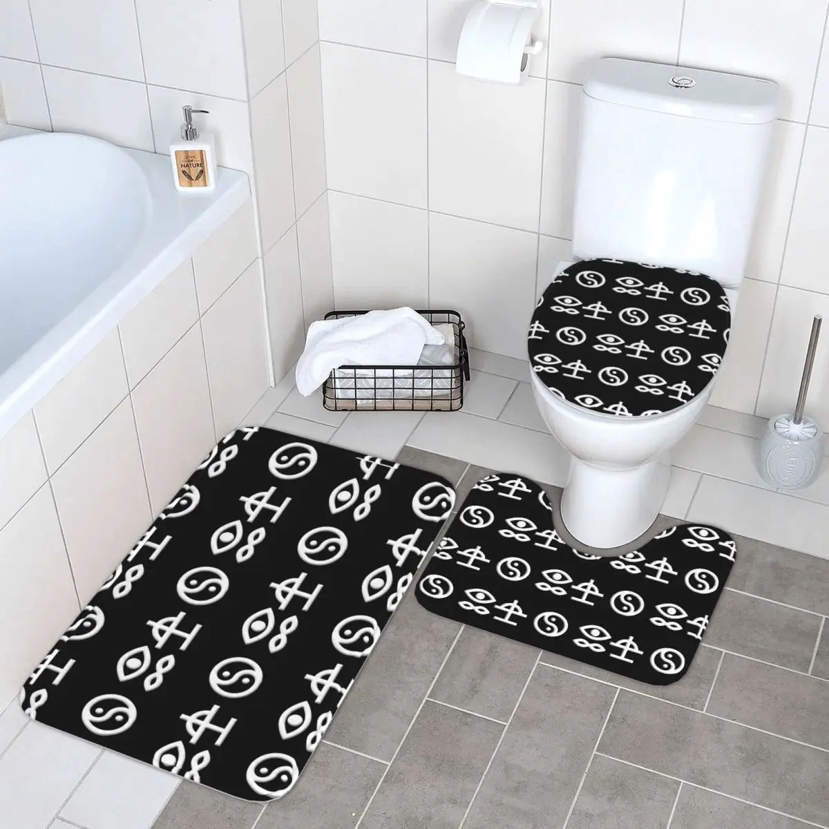 Bad Omens Is An American Metalcore 3 Pcs Bath Mat Bathroom Set Toilet Lid Cover Home Decor Non-Slip Carpet Floor Rug