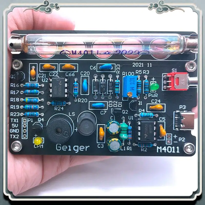 DIY Geiger Counter Kit With Audible Alarm Miller Tube Nuclear Radiation Detector Board Easy To Use
