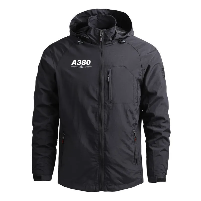 

Flight Aviation Outerwear Airbus A380 Casual Hooded Pilots Windbreakers Lightweight Men Jackets Coats