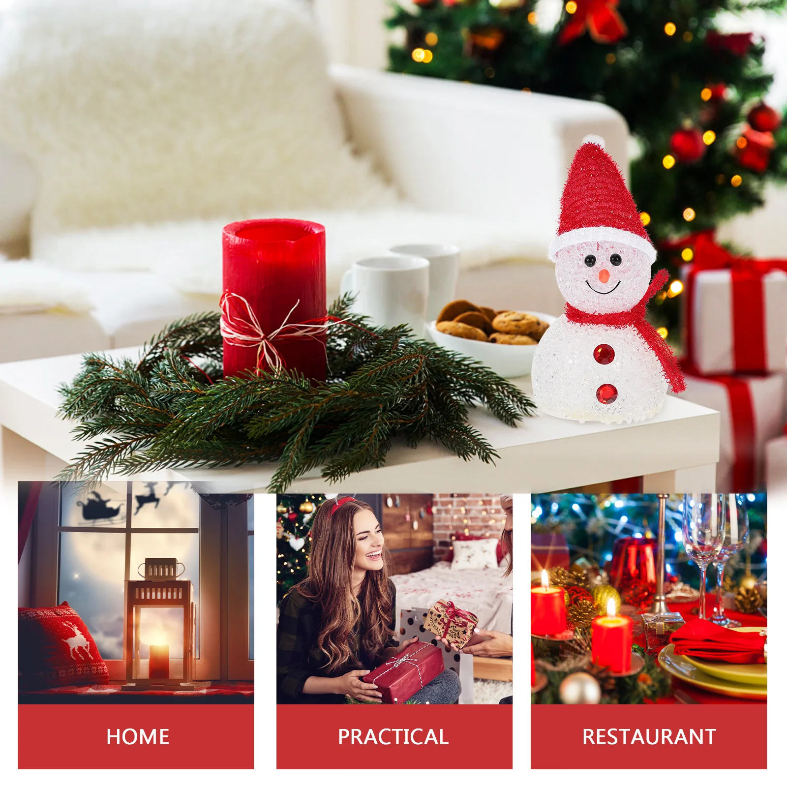 

Christmas Snowman LED Light Xmas Decorative Lamp Festive Snowman Christmas Party Light Cozy Night Lamp Table Decoration