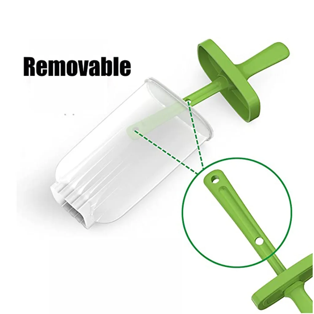 مجموعة قوالب الآيس كريم DIY - 6 قطع من صانعات الحلوى المصنوعة من السيليكون الخالية من مادة BPA مع غطاء وعصي المصاصة للعائلة المجمدة