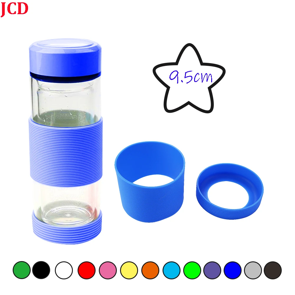 9.5CM Silicone Glass Cup Sleeve, Threaded Cup, Middle Cup, Cup Bottom, Cup Sleeve, Anti Scalding, Anti-skid and Heat Insulation