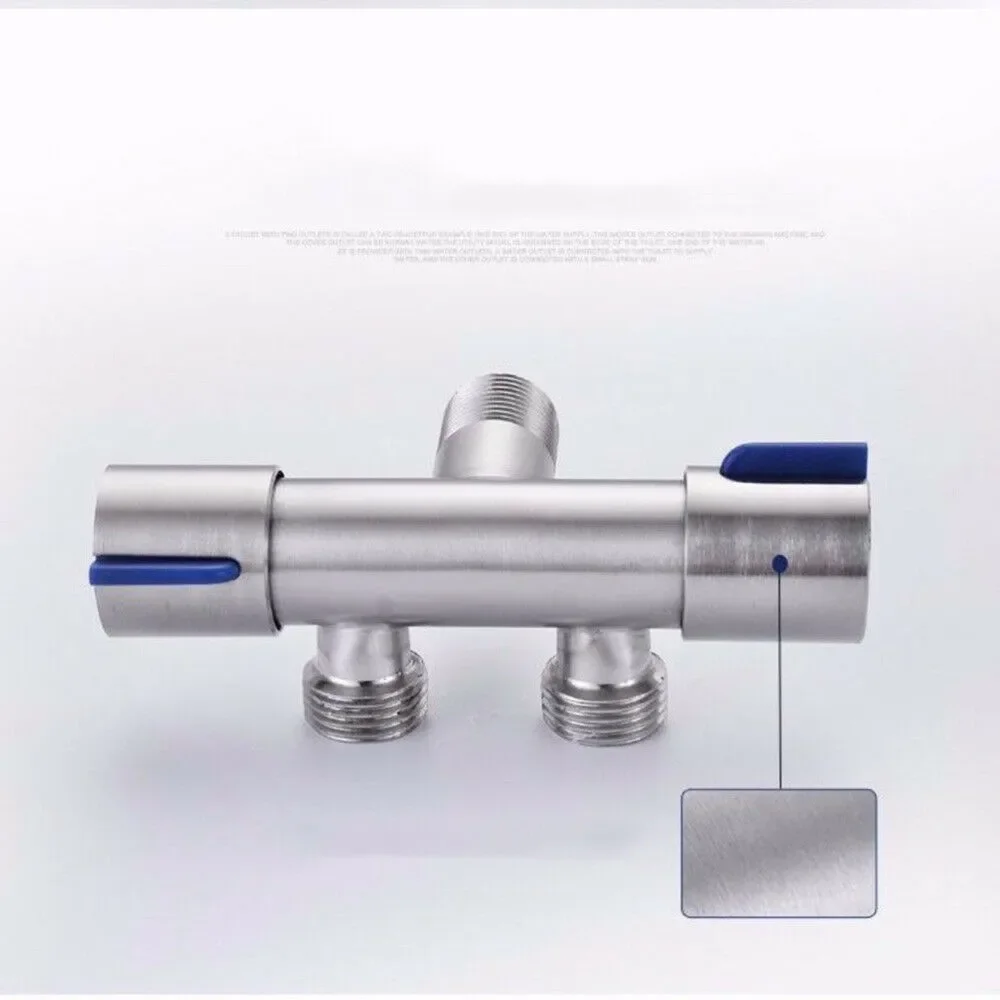 Robinet d'Eau Froide en Acier Inoxydable à Double Poignée pour Machine à Laver