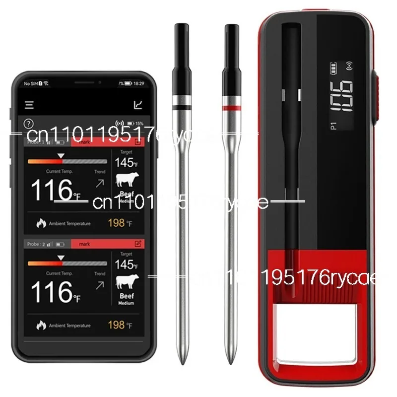 Wireless Bluetooth Smart 304 Material Sensor Signal Transmission 100M BBQ Thermometer