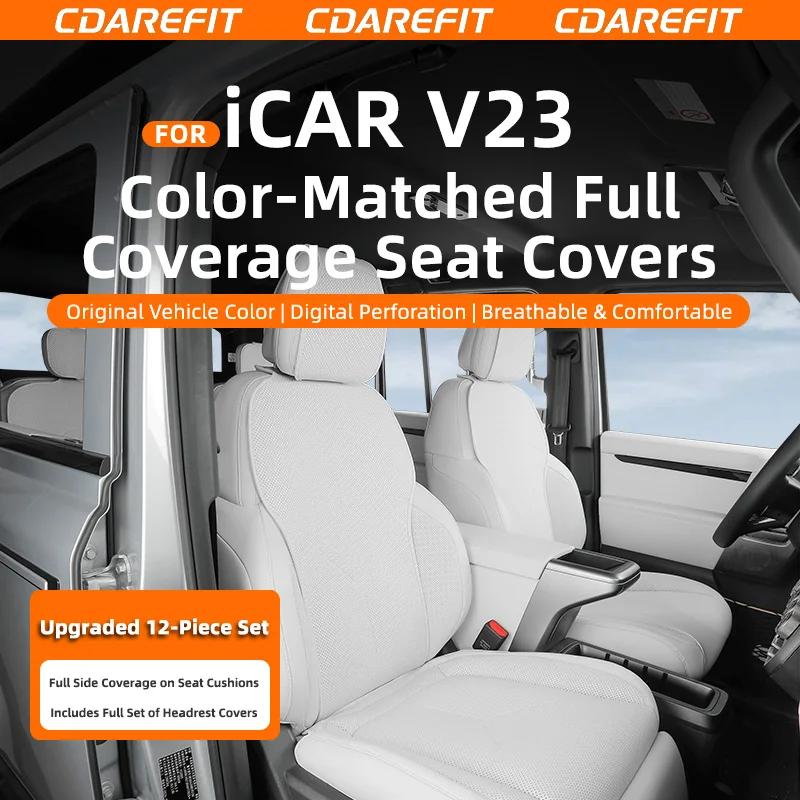 For iCAUR V23 Original Car Color Full Wrap Seat Cushion Breathable Seat Cover All Season Universal Car Seat Pad Modificati
