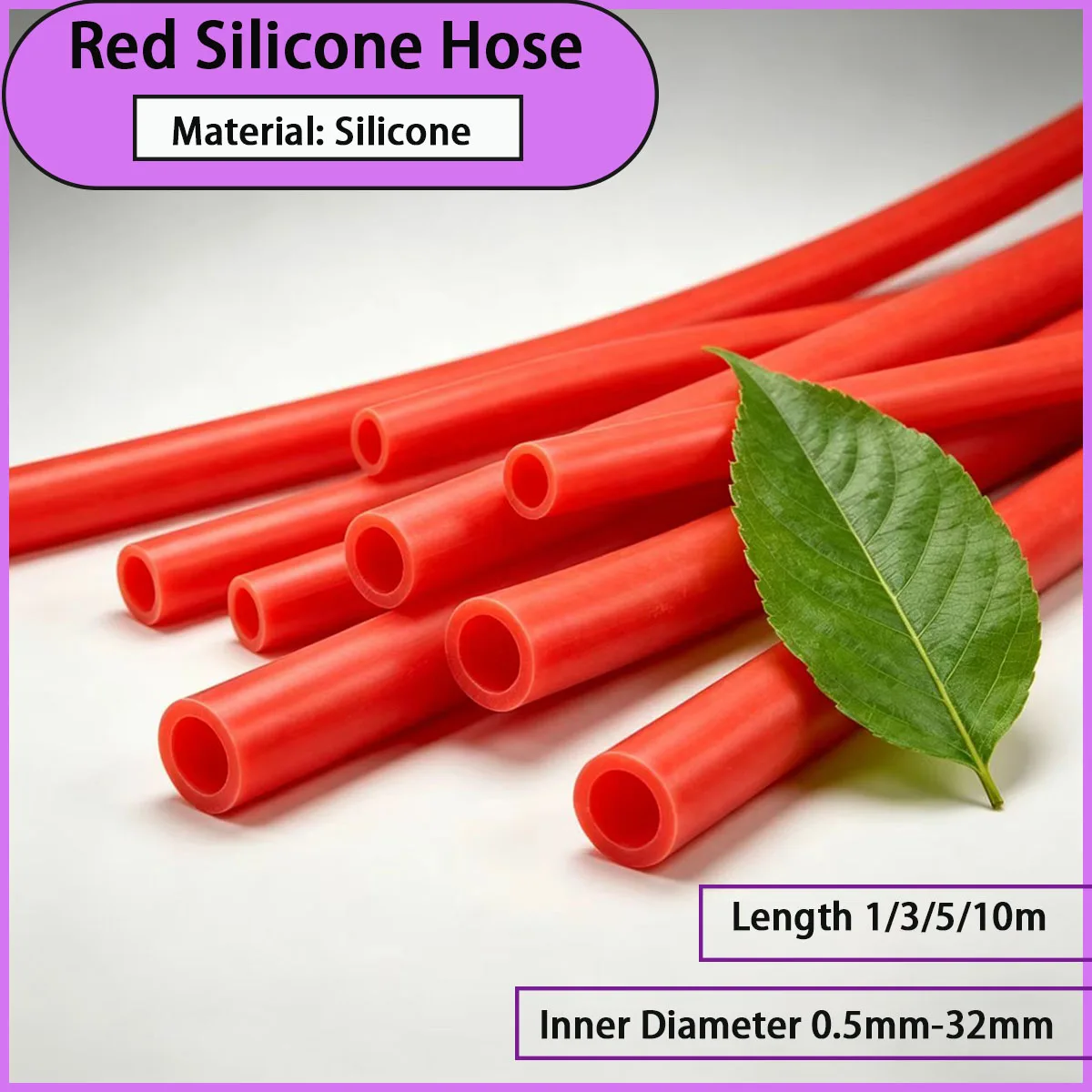 

Red silicone hose with inner diameter of 0.5mm-32mm is used for fluid transportation, household daily use, etc