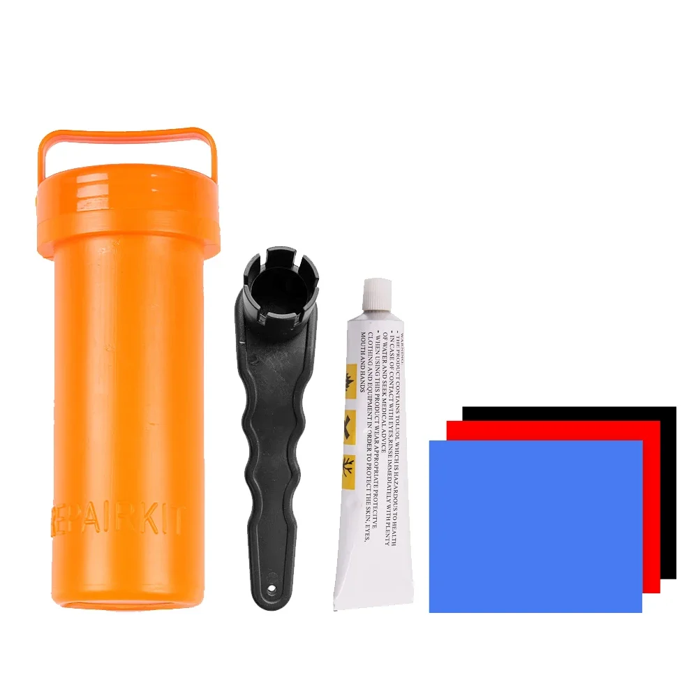 Repair Kit with PVC Patches and Glue  Inflatables Portable Stand- Paddleboard Repair Kit with Wrench  Kayak Boat Cycling bib