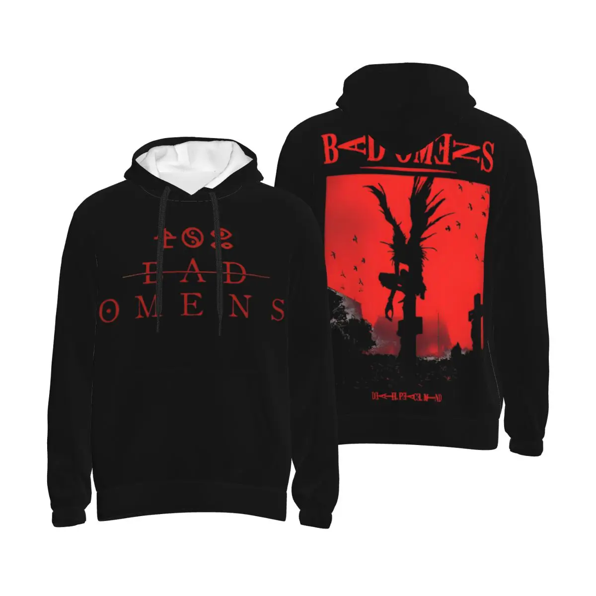 

Men Women Bad Omens Rock Band Album Tour Hoodie Hooded Collar Drawstring Hoodies Pullover Sweatshirts Long Sleeve Shirts