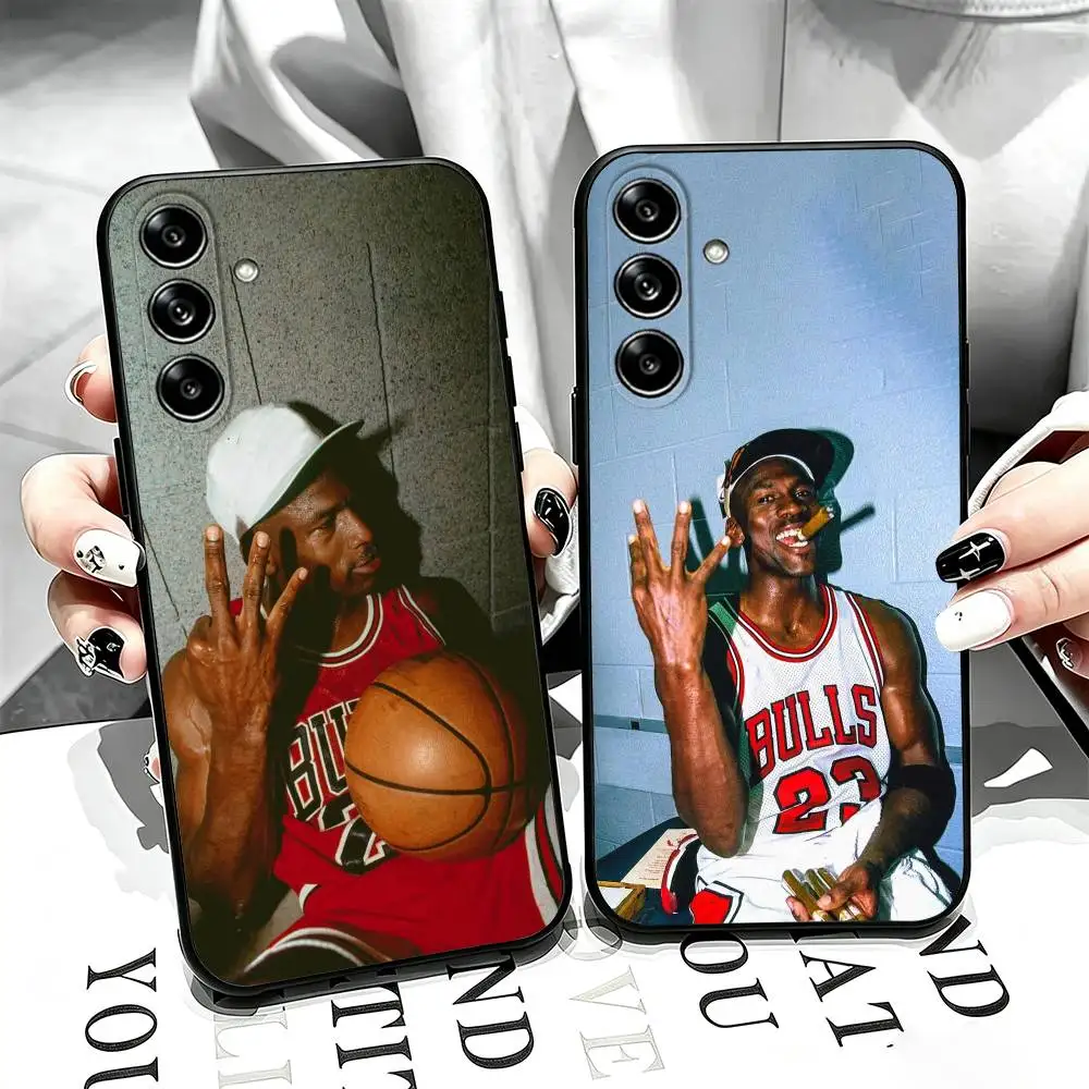 God M-Michael Jordan Phone Case Black Silicone Soft For Samsung Galaxy A73,A72,A71,A70,A53,A52,A51