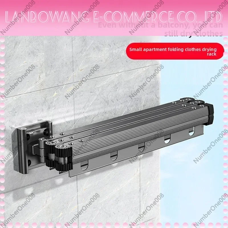Aluminum Folding Clothes Drying Rack, Wall Mounted Retractable Laundry Hanger, Space Saving Heavy Duty Clothes Airer