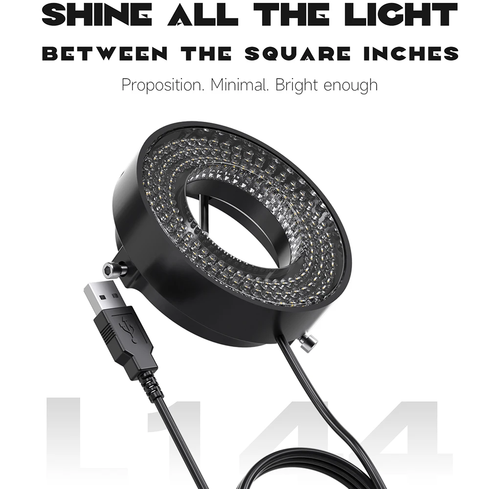 Mechanic L144 L72 Microscope LED Ring Light Illuminator Lamp for Industrial Microscope Camera Magnifier Circle Light Source