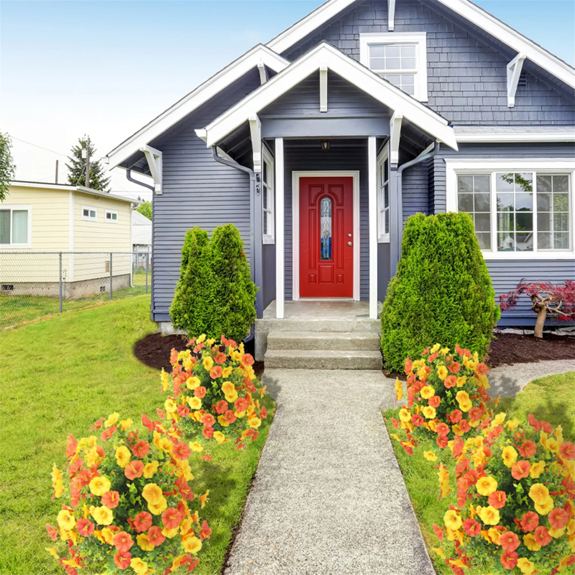 

Наружные искусственные самшитовые топиарийные деревья с защитой от ультрафиолета для декора сада и двора - набор из 2 искусственных растений с наземными шипами для