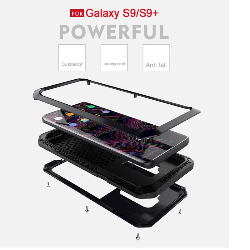 Heavy Duty Powerful Shockproof Waterproof Metal Metal Cover Cell Phone Case For Samsung S7 S8 S9 S10 S20 S21 S22 Plus Note 20
