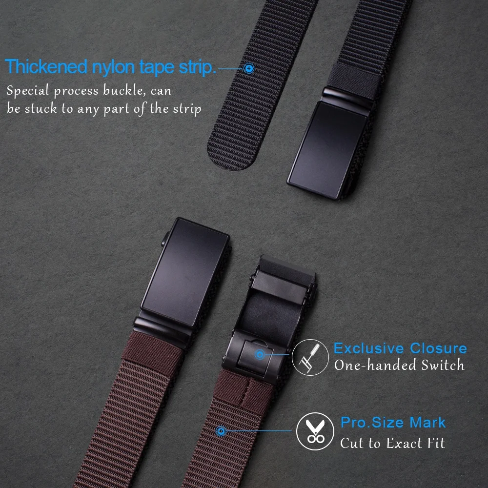 JACNAIP Men belt Nylon Belt Hard Alloy Quick Release Buckle High Quality Casual Automatic Buckle Belt Jeans Army Waist Strap