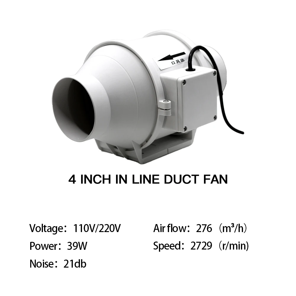 Grow Tent Ventilation System  4 Inch Duct Fan with  activated carbon air filter and Thermohygrometer