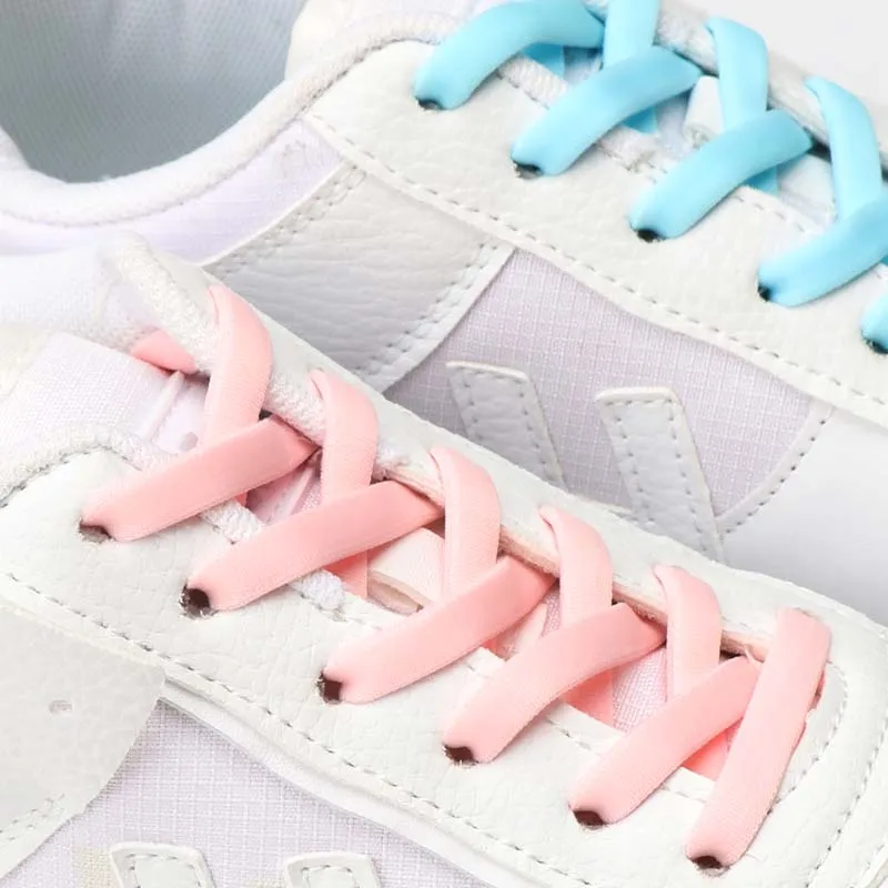 

1Pair Classic Solid Flats Shoelaces Rubber Band for Shoes Fashion Flat Laces for Sneakers Men Women Sport Shoestring Accessories