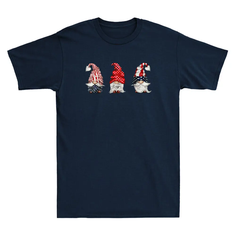 4th Of July Patriot Gnomes Funny Gnomes Ameran USA Flag Retro Men's T-Shirt