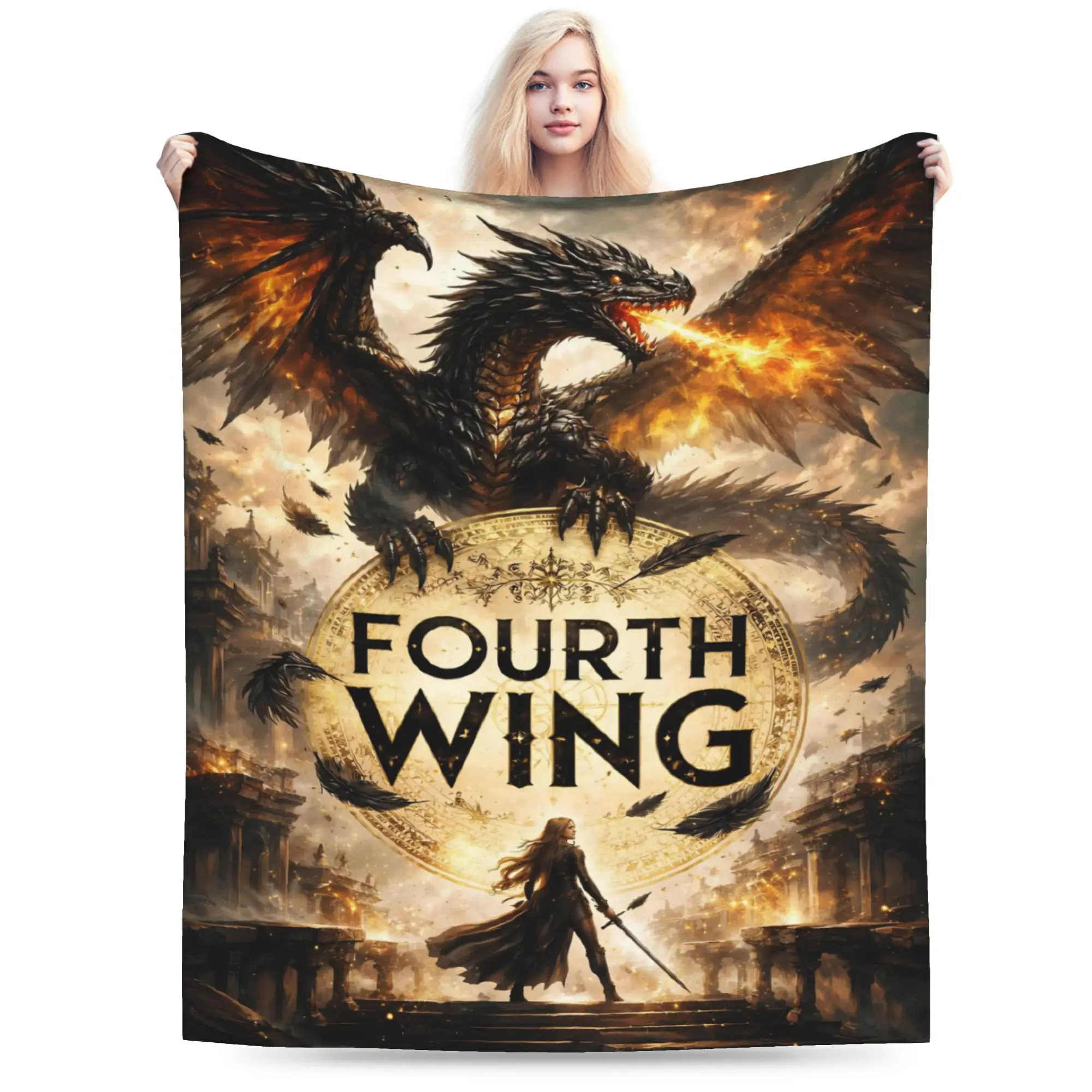 New F-Fourth W-Wing Dragon Blanket Super Soft Fleece  Cozy Throw Blanket Machine Washable