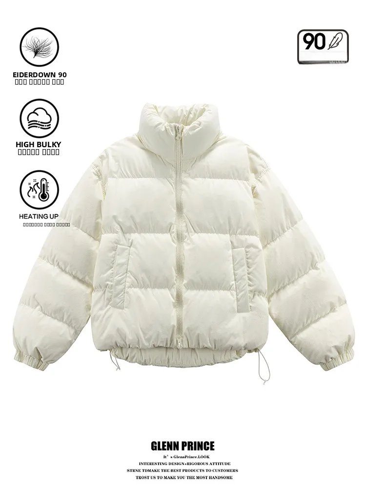 

GPstudio Trendy Brand Waed Thiened Stand Collar Men's down Jaet Winter Versatile Warm Bread Sle Outerwear Coat