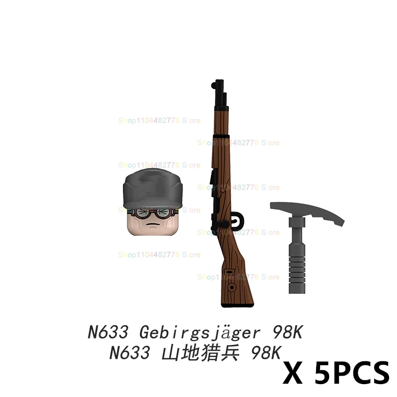 Figuras de acción de soldados de cazador de montaña de guerra militar, bloques de construcción, accesorios de armadura, modelos de colección, juguetes para niños, regalo