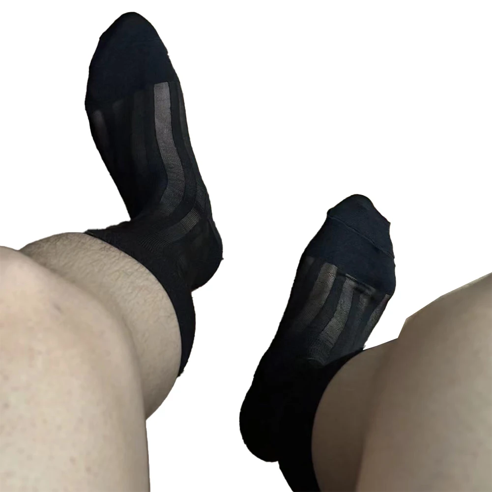 

Business Dress Socks Mens Sexy Socks See-Through Socks Business Formal Dress Brand New Breathable Male Ultra-thin