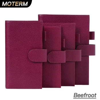 Moterm Firm Pebbled Grain Leather Beetroot Color Echtes Rindsleder Planner Ringe Notebook Cover Tagebuch Agenda Organizer Journey