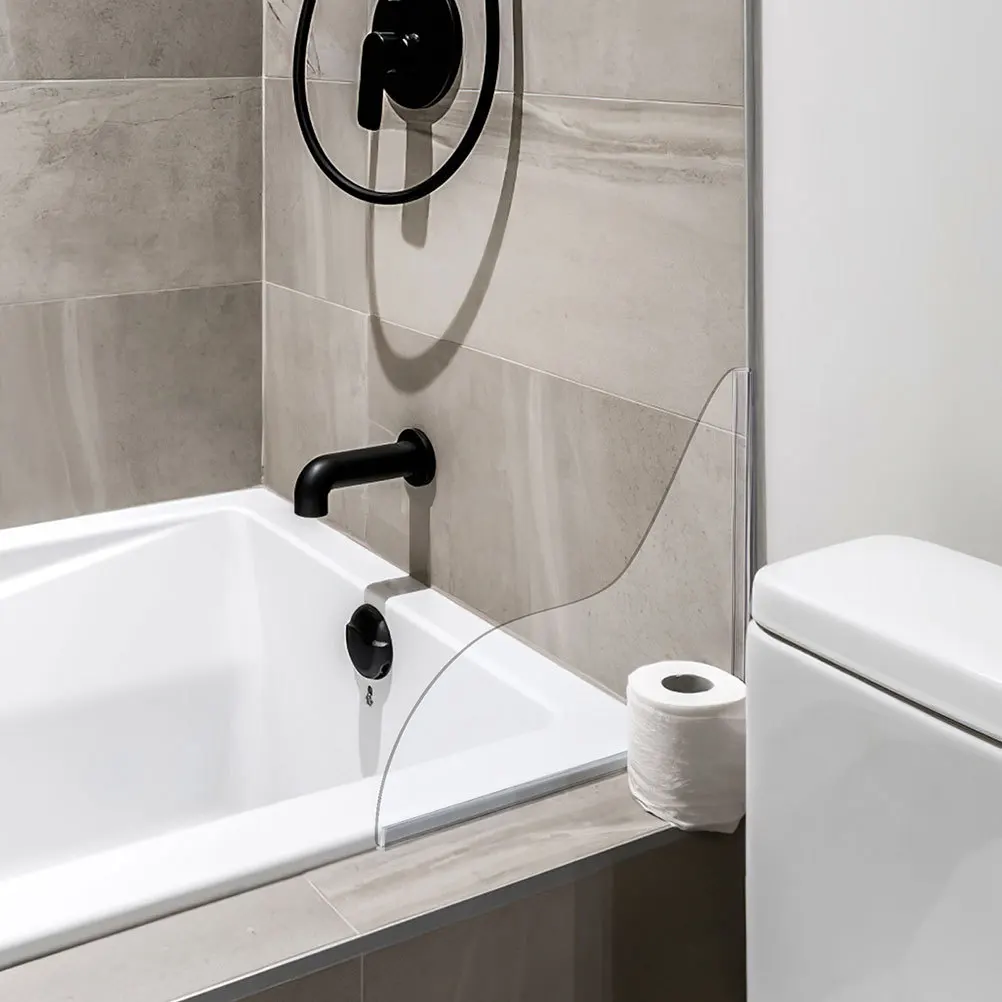 2Pcs Shower Splash Guard Clear Acrylic Water Barrier Easy Install for Bathtub Sink Bathroom Splash Prevention Panel