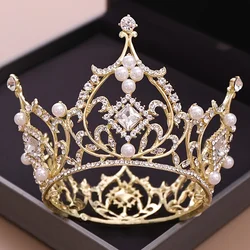 Luxury Pearl Crystal Bridal Tiaras And Crowns For Women Bride Party Rhinestone Prom Diadem Wedding Bridal Hair Accessories Jewel