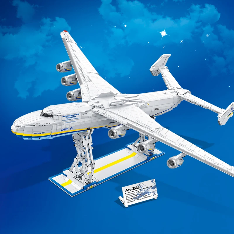 Antonov An-225 "Mriya" montagem de alta dificuldade grande avião modelo blocos de construção tijolos militares brinquedos compatíveis com LEGO