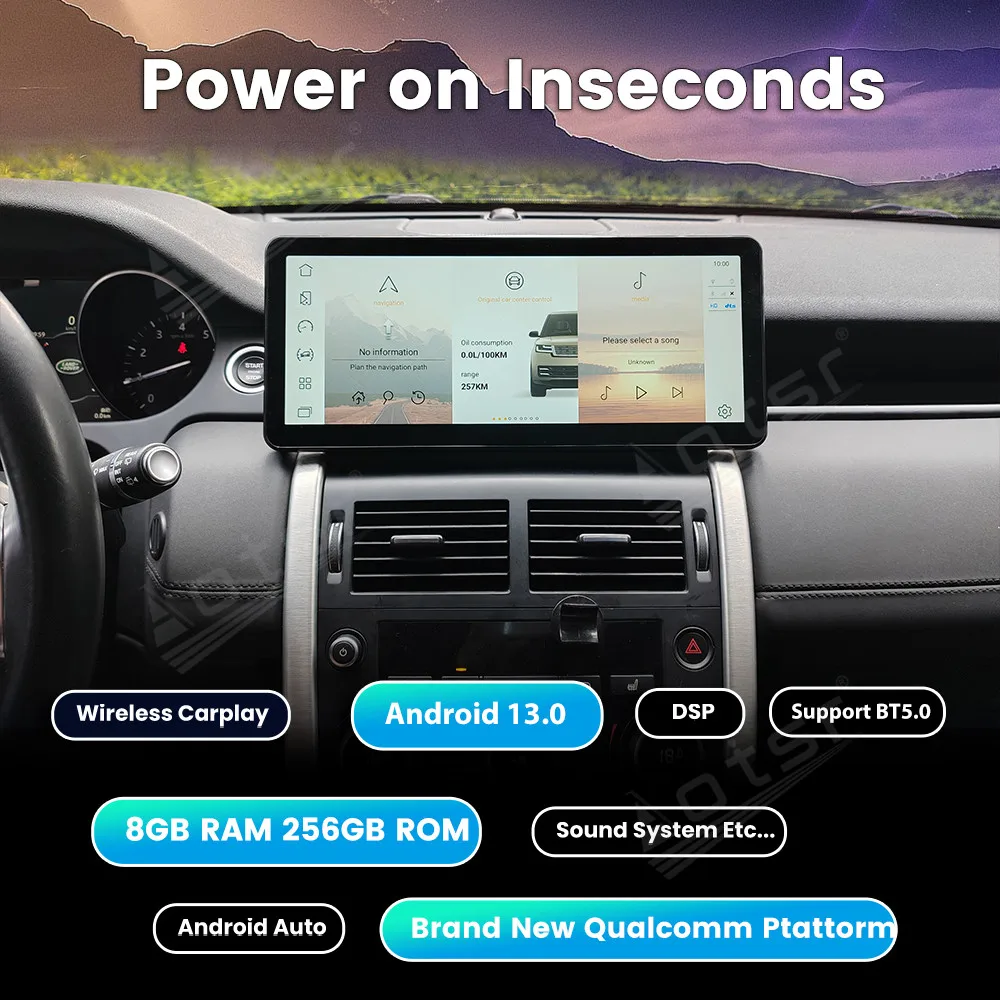 12.3 Inch Android 14 Car Radio For Land Rover Discovery Sport L550 2015-2019 New Upgrade Multimedia Player GPS Navigation Auto