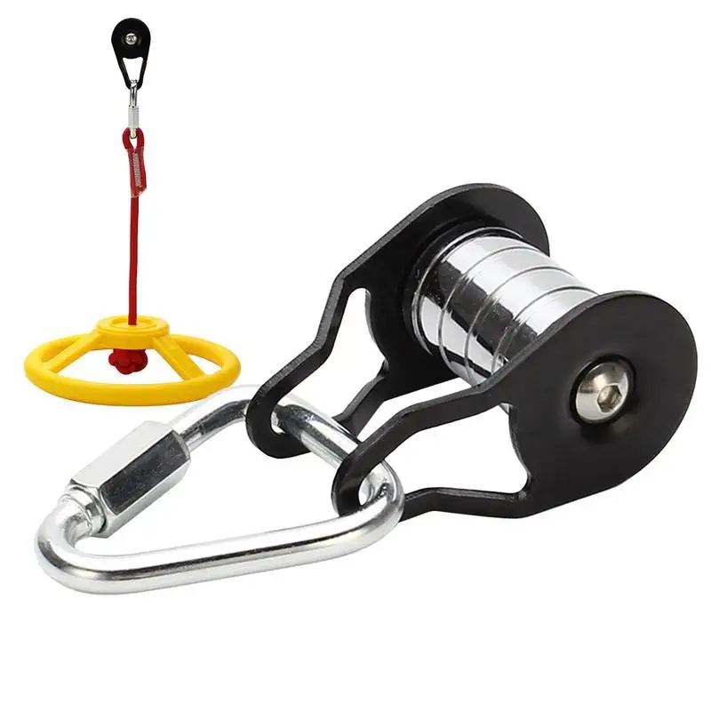 Arm Exercises, Slider Slackline Pulley, Steel Slider Rope Pulley For Slackline, Load Bearing 200KG Sturdy Pulley With 5 Rollers