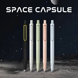Quick-Dry 0.5mm Gel Ink Pen Retractable Space Capsule Design Silent Click Dual Ball for Smooth Writing Student Office School