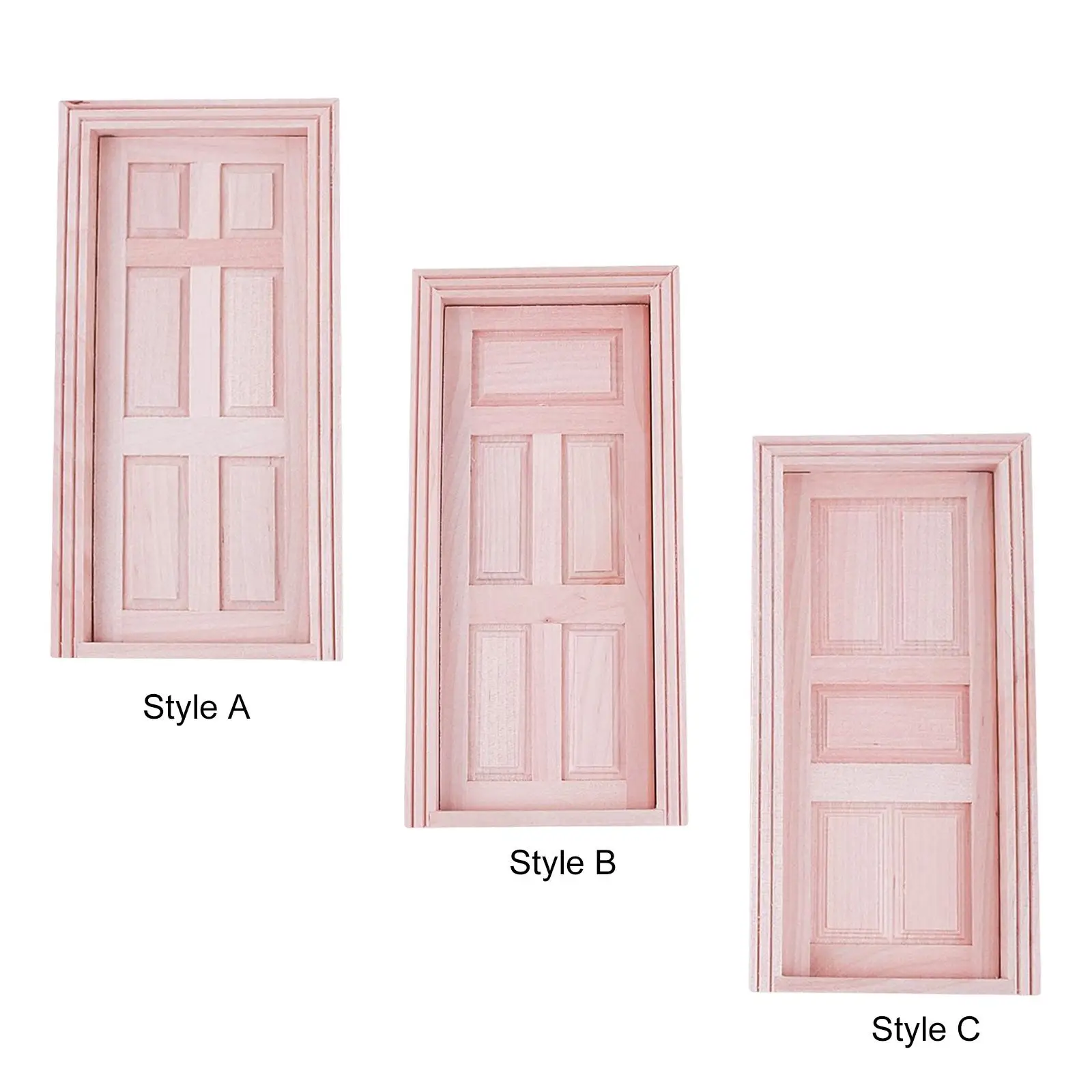 1:12 Scale Doll House Wooden Door Furniture Exterior Door Model Unpainted