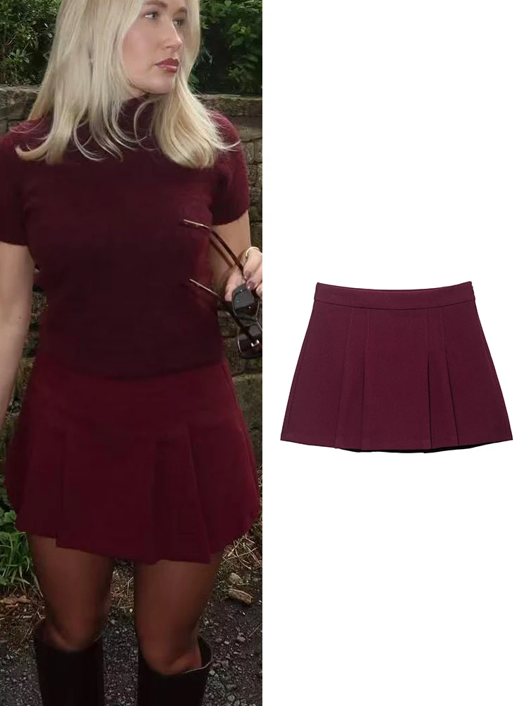 

New Women High Waist Folds Short Skirt 2025 Autumn Casual A-Line Simple Fashion Mini Shorts Skirts Ladies High Waist Skirts