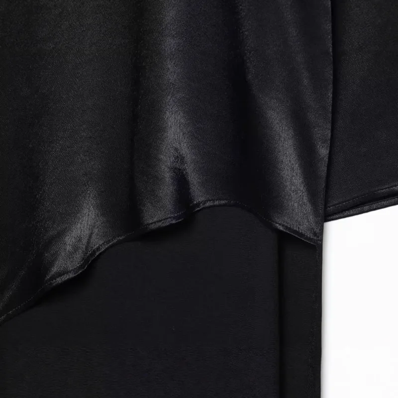 HKSH Spring Autumn New Women's Dress Turtleneck Pullover Long Sleeves Irregular Hem Oversized Elegant Ins Casual Dresses HK15804