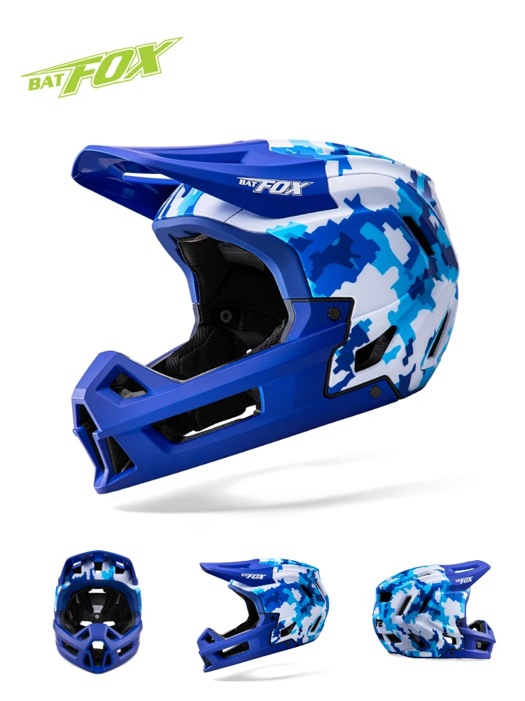 BATFOX Full Face MTB Fahrradhelm Erwachsene Jugend Offroad Radfahren Roller Sport Sicherheit Schutz Racing Mountainbike Helme – Detail 13