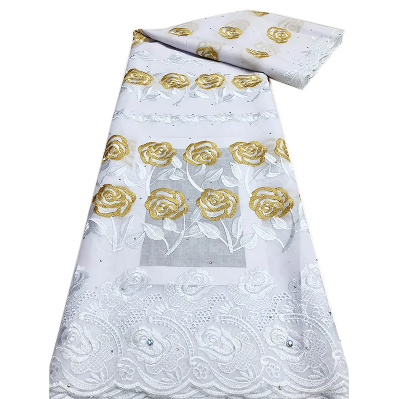 Robe Africaine en Coton Brodé pour Femme, Dentelle Sèche, Haute Qualité, Type Suisse avec Charbon, Robes de Soirée de Mariage, Vente en Gros, 2024