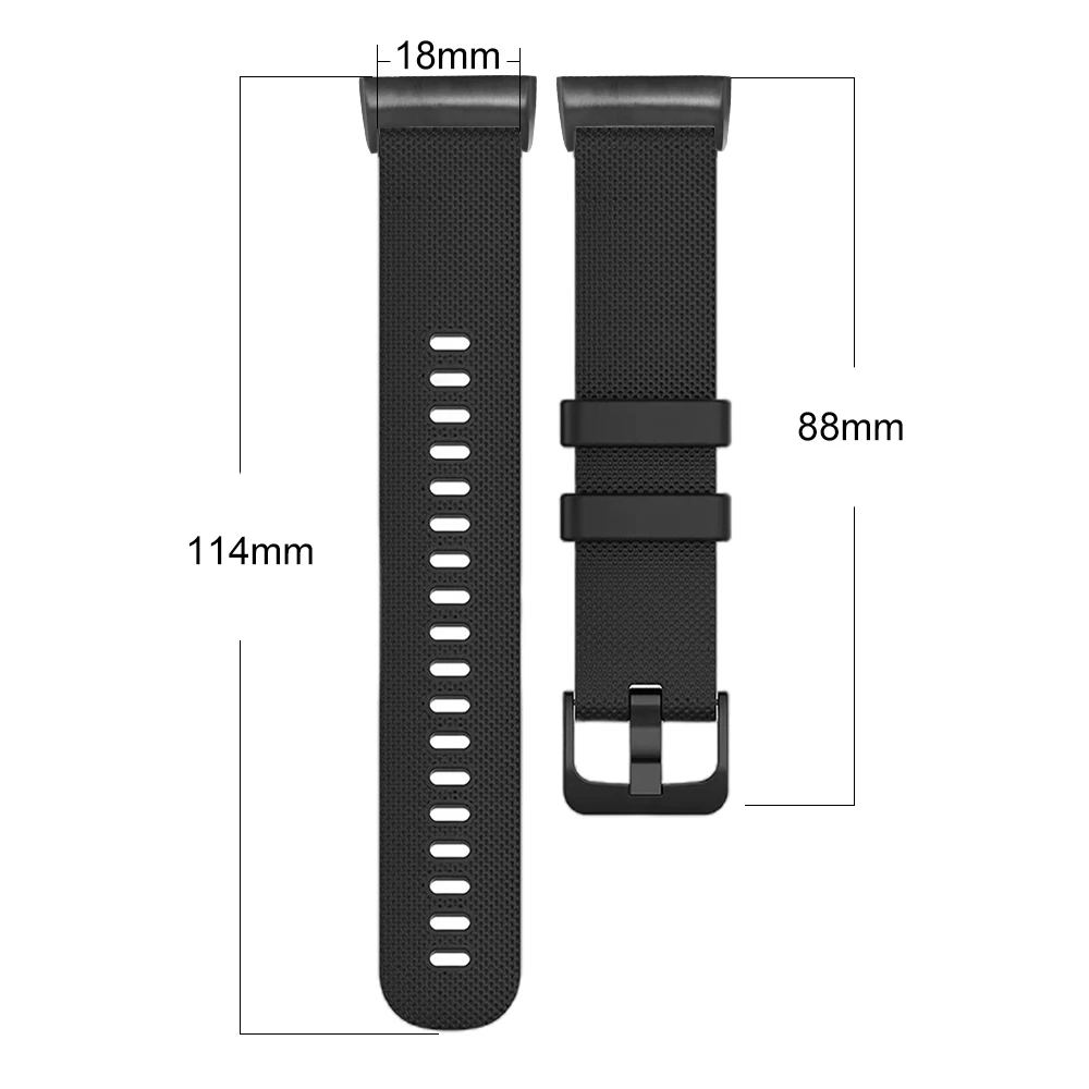 Lightweight Silicone Watch Strap For Fitbit Charge 5 4 3 Band Bracelet Metal Buckle Replacement Sport Watch Strap for Man Woman