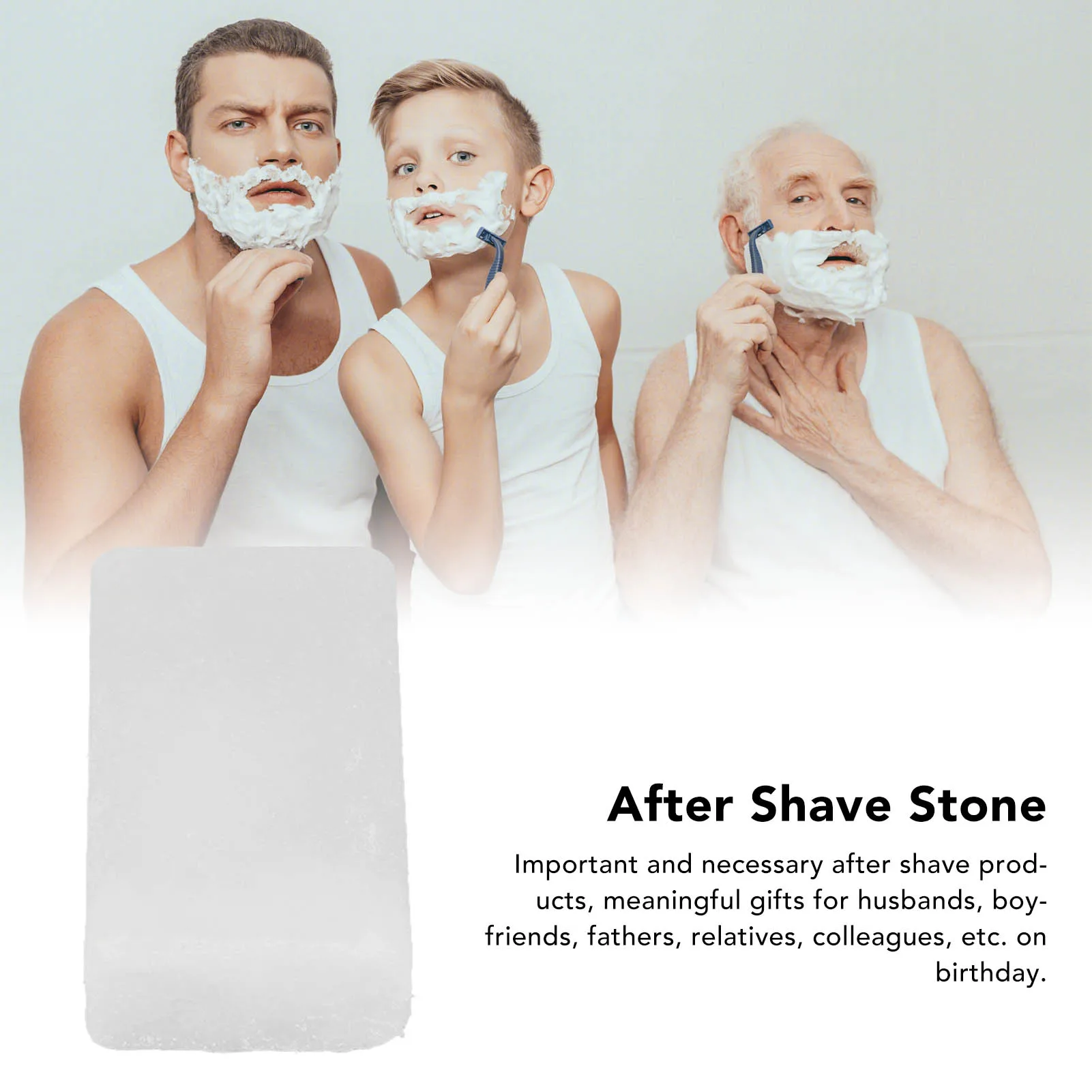 After Shave Alum Block Home Travel Portable Men Skin Soothing Post Shave Stone for Razor Cuts Nicks After Shave Block Alum Block