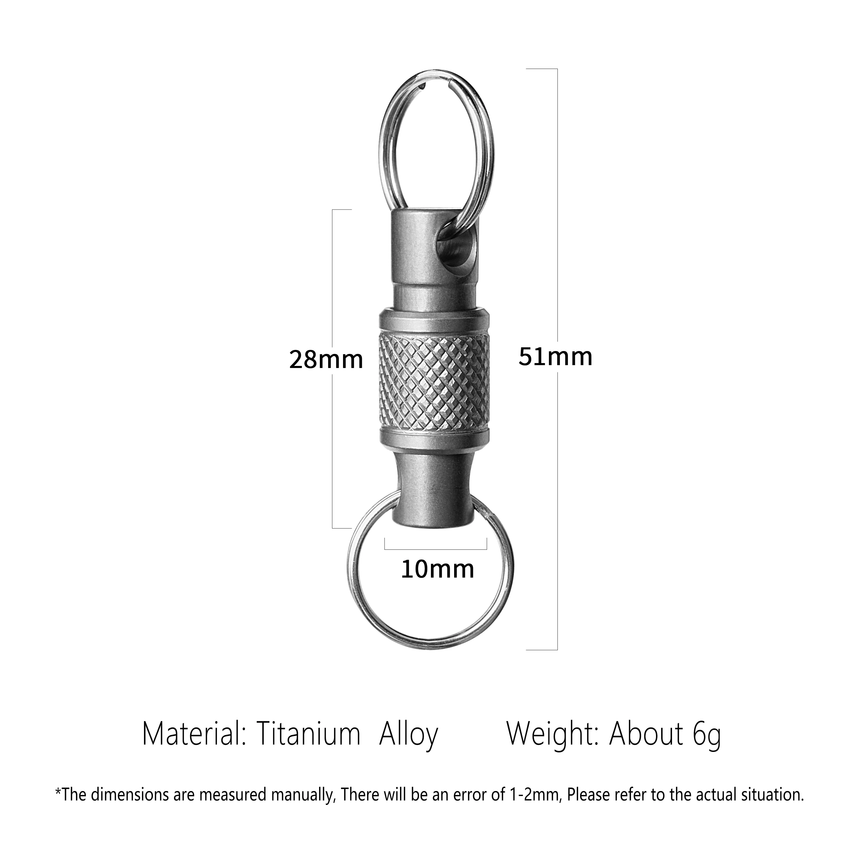 Imagem -06 - Titanium Alloy Quick Pull Keychain Giratório Destacável Ferramentas ao ar Livre Edc Prático Duplo Chaveiros Acessório de Metal