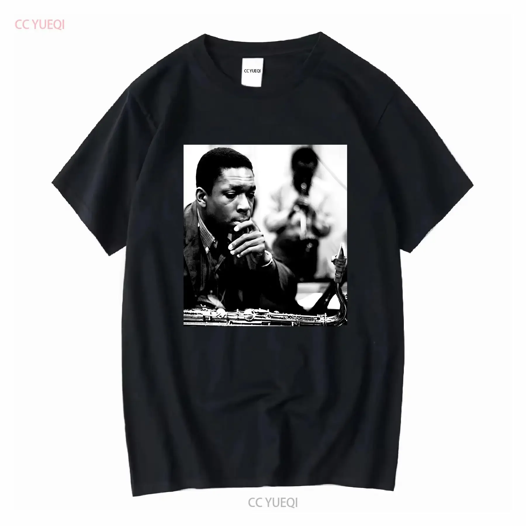 John Coltrane T-shirt blanc contemplatif manches longues ou courtes vintage lavé graphique vêtements de créateur de mode unisexe