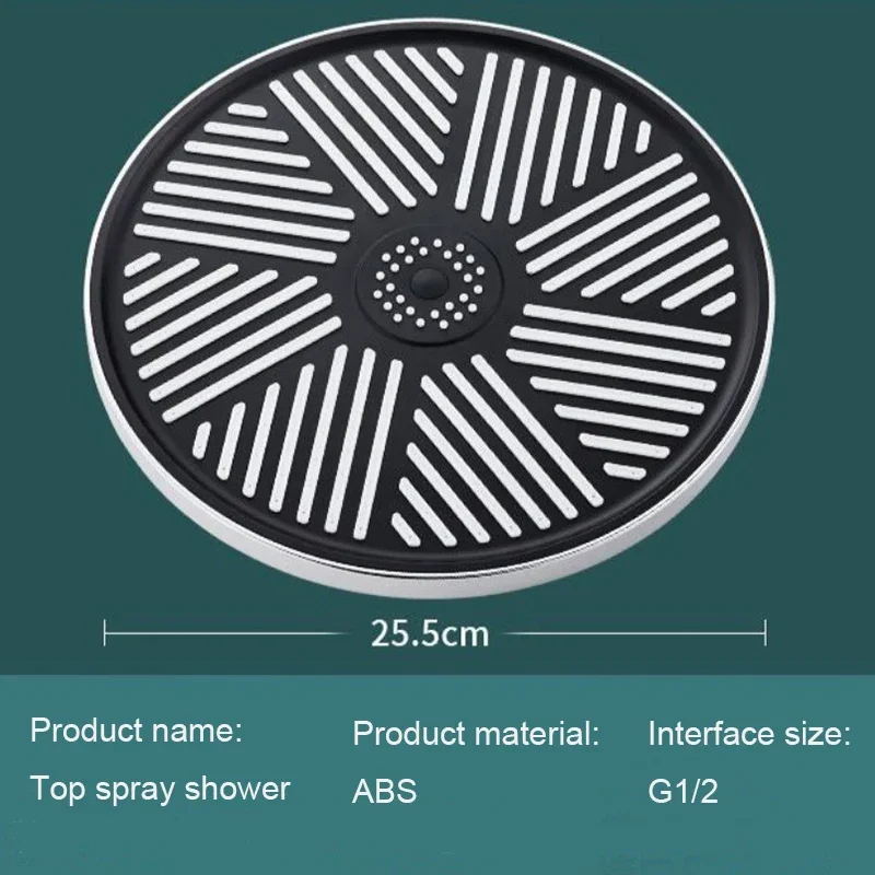 

10 Inch round High Pressure Shower Head Rainfall Handheld with Shower Bracket Bathroom Accessories