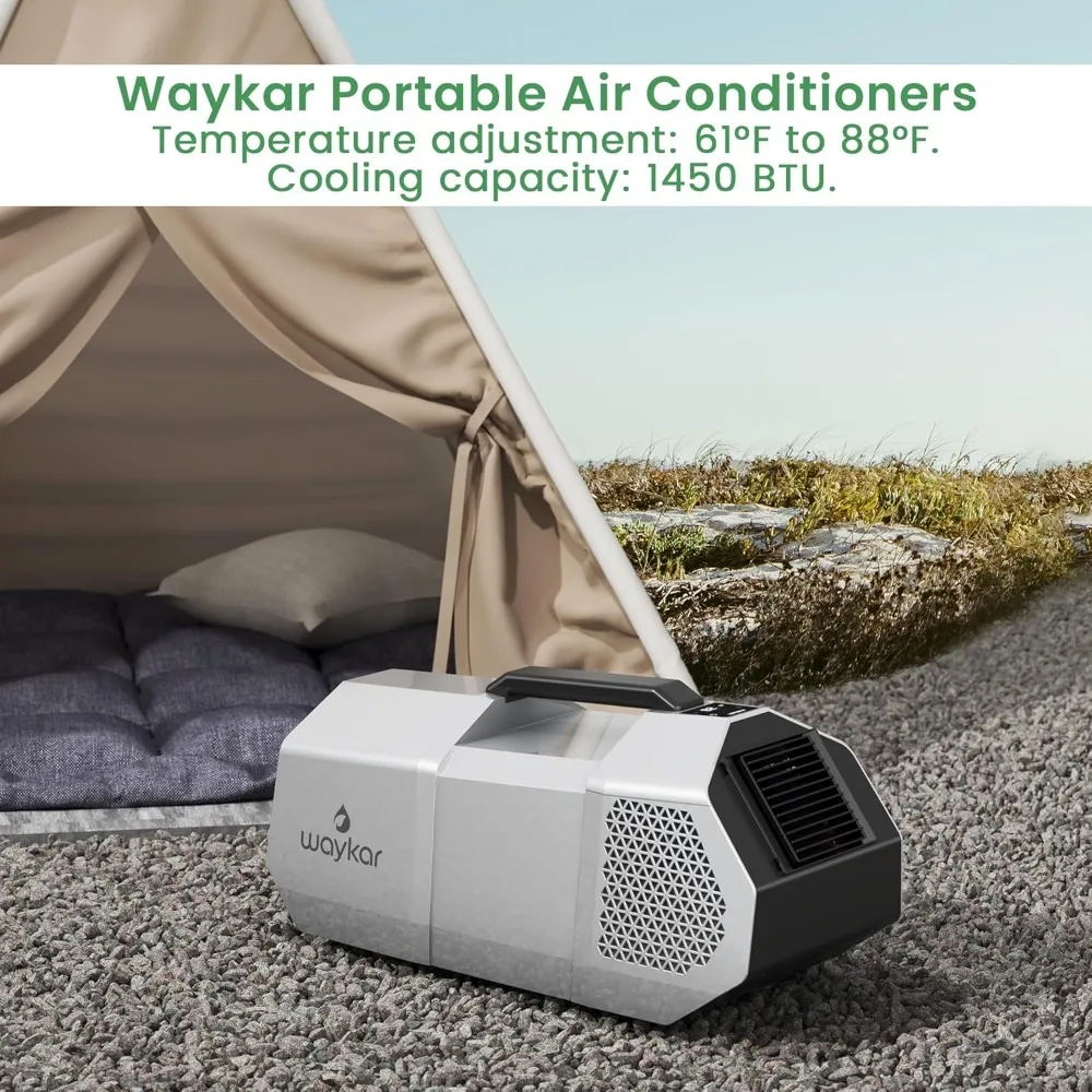 1450BTU draagbare airconditioner - voor tent, camper, buitenevenement, compact en eenvoudig te installeren, ideaal voor kamperen, noodgevallen