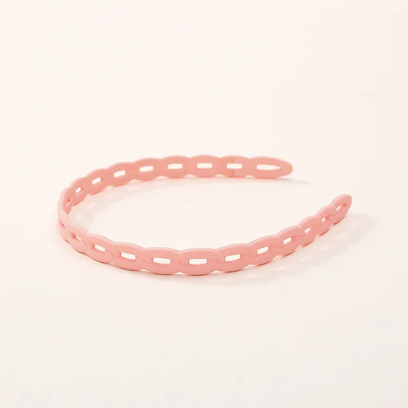 New Fashion Frosted Resin Geometric Grid Anti-slip Chain Headband Hair Band for Women Girls Hair Accessories Headwear Wholesale